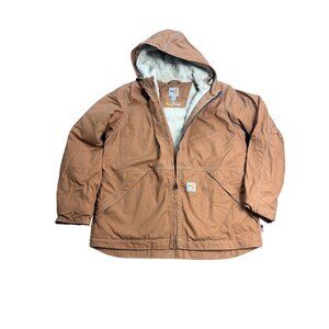 Carhartt Full Swing Women's Flame-Resistant Hooded Jacket M 8/10 Brown Sherpa